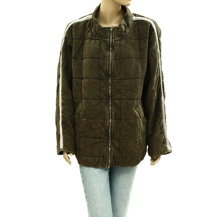 Free People Sports Rib Dolman Quilted Jacket Top