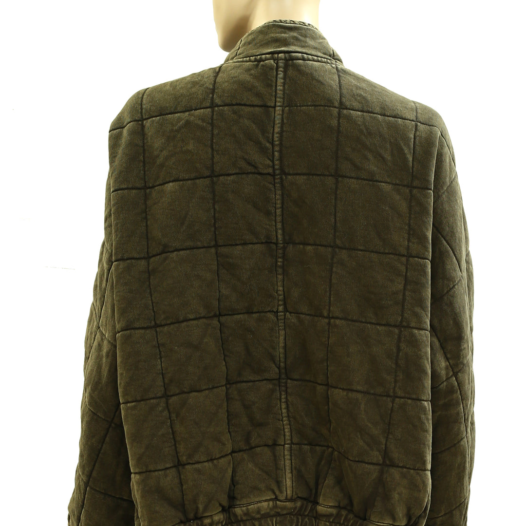 Free People Sports Rib Dolman Quilted Jacket Top