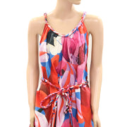 Farm Rio Anthropologie Watercolor Floral Sleeveless Cover Up Midi Dress
