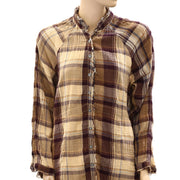Free People We The Free Summer Daydream Plaid Buttondown Tunic Top