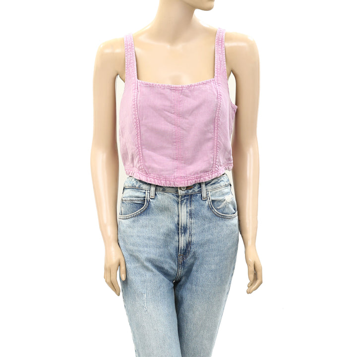 Pilcro Anthropologie Corset Tank Cropped Top