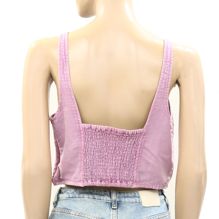 Pilcro Anthropologie Corset Tank Cropped Top