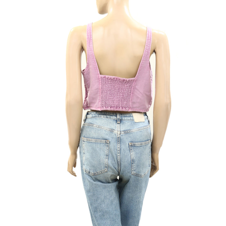 Pilcro Anthropologie Corset Tank Cropped Top