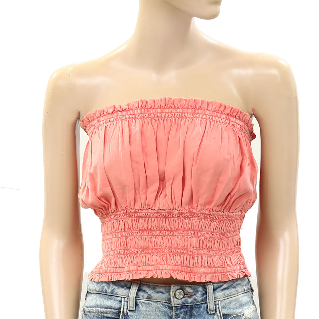 Pilcro Anthropologie Ruffled Tube Cropped Top