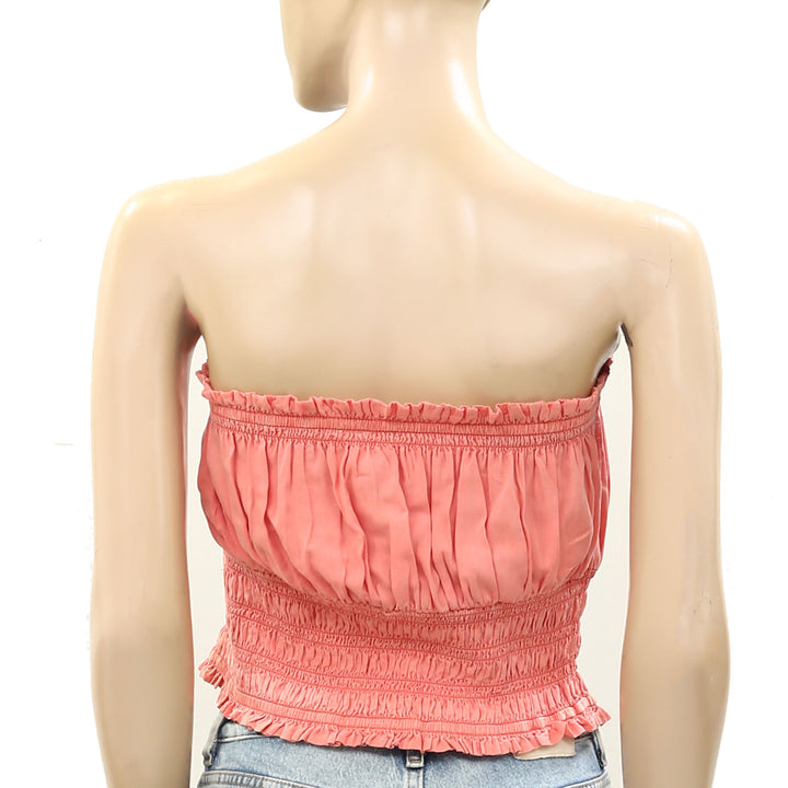 Pilcro Anthropologie Ruffled Tube Cropped Top