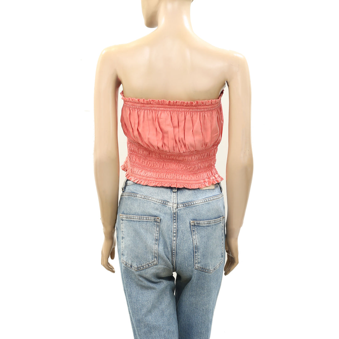 Pilcro Anthropologie Ruffled Tube Cropped Top