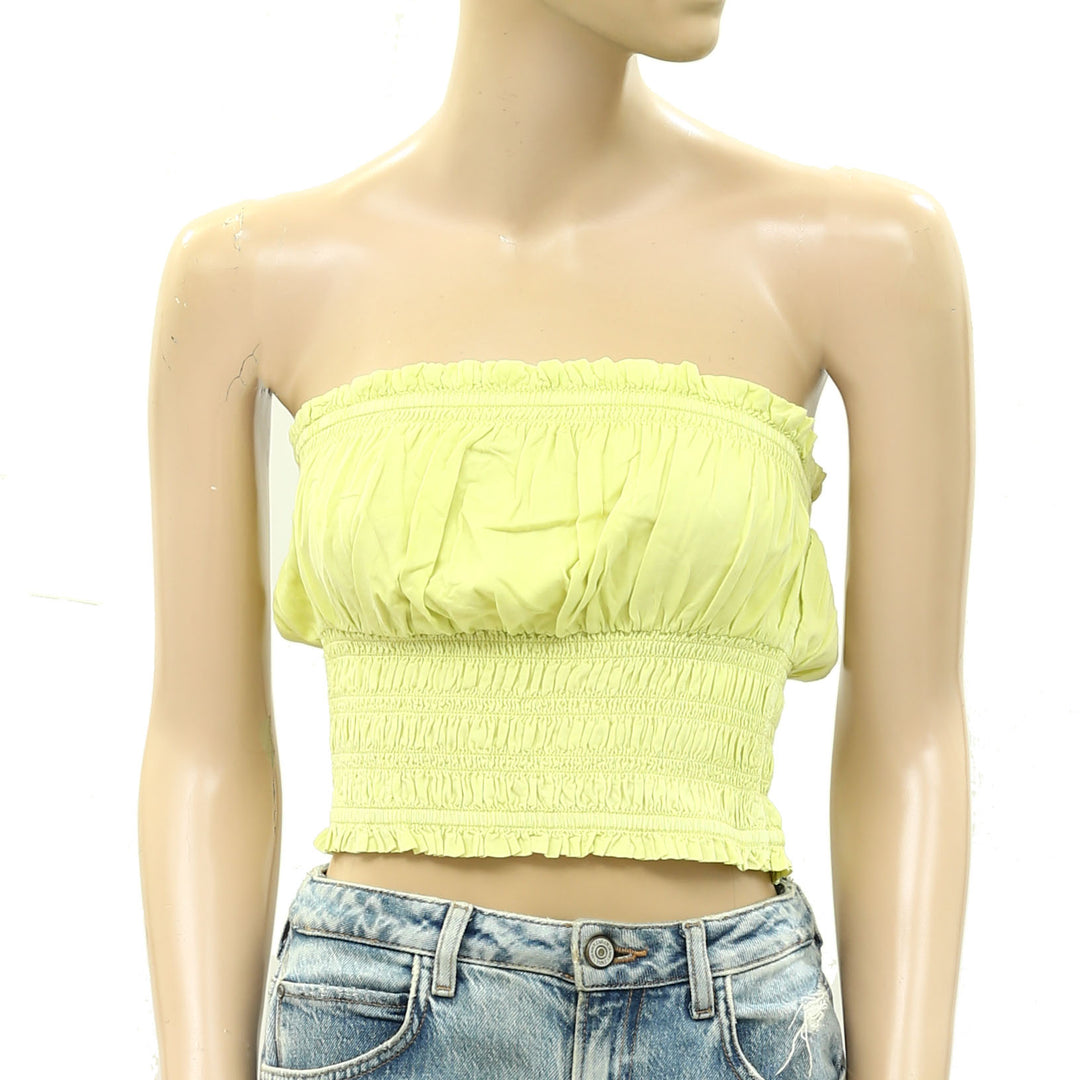 Pilcro Anthropologie Ruffled Tube Cropped Top