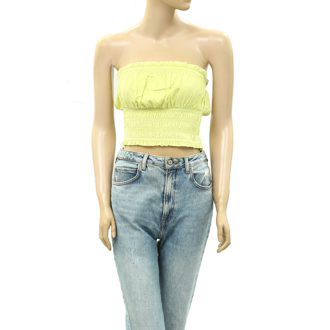 Pilcro Anthropologie Ruffled Tube Cropped Top