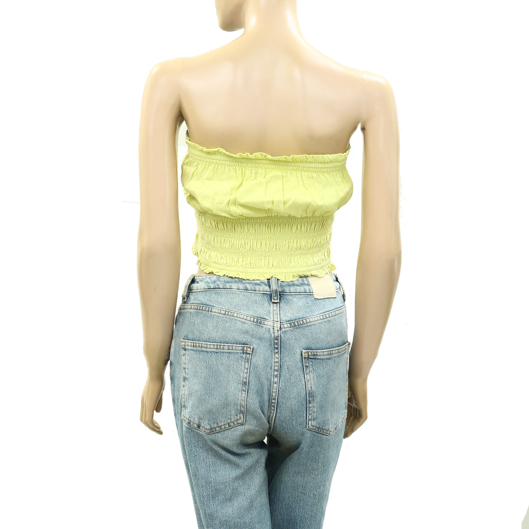 Pilcro Anthropologie Ruffled Tube Cropped Top