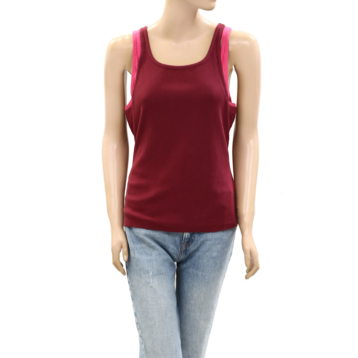 Anthropologie Pilcro Double Trouble Layered Tank Blouse Top