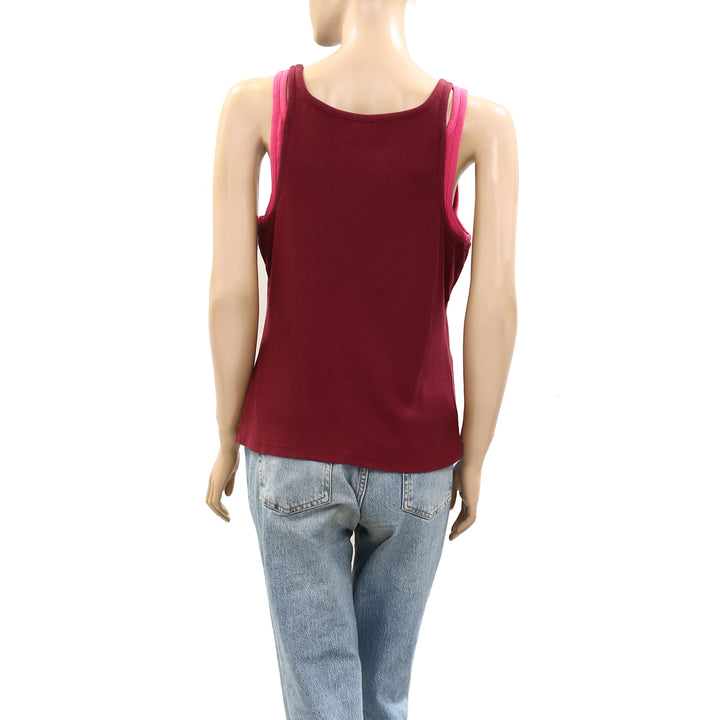 Anthropologie Pilcro Double Trouble Layered Tank Blouse Top