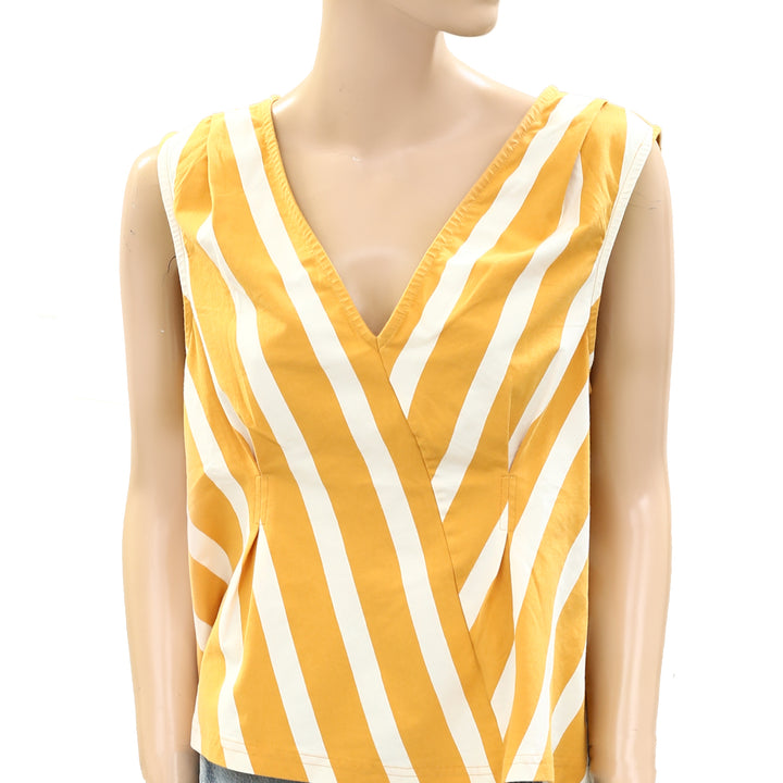 Anthropologie Maeve Sleeveless V-Neck Corset Blouse Tank Top