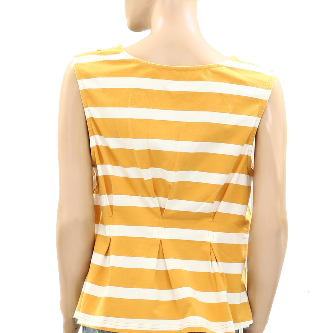 Anthropologie Maeve Sleeveless V-Neck Corset Blouse Tank Top