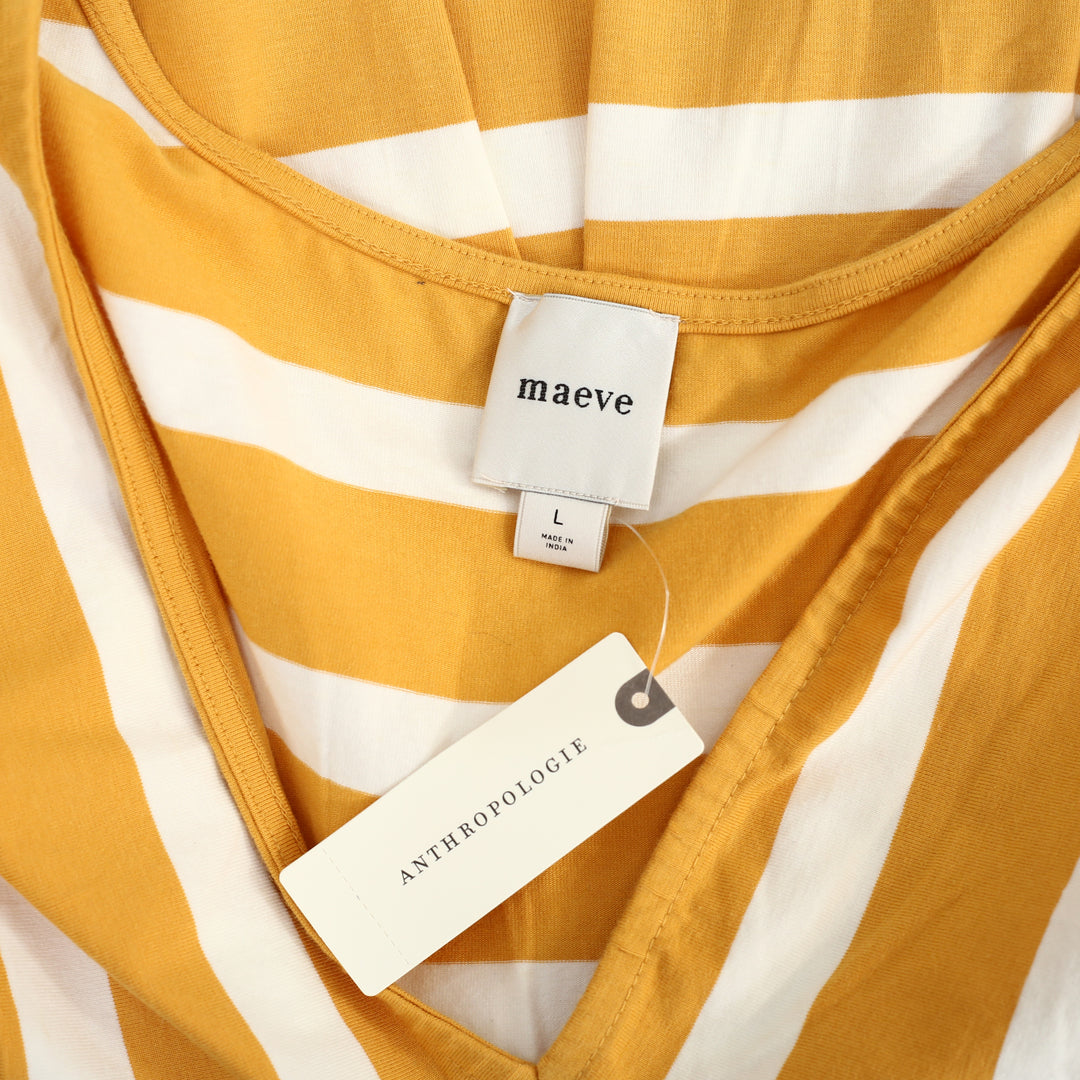 Anthropologie Maeve Sleeveless V-Neck Corset Blouse Tank Top