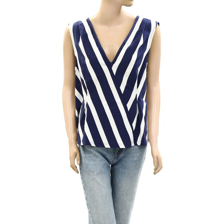 Anthropologie Maeve Sleeveless V-Neck Corset Blouse Tank Top