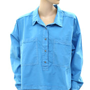 Pilcro By Anthropologie Placket Back-Slit Buttondown Cotton Shirt Top
