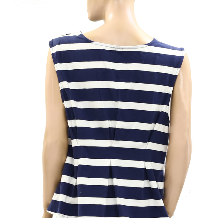 Anthropologie Maeve Sleeveless V-Neck Corset Blouse Tank Top