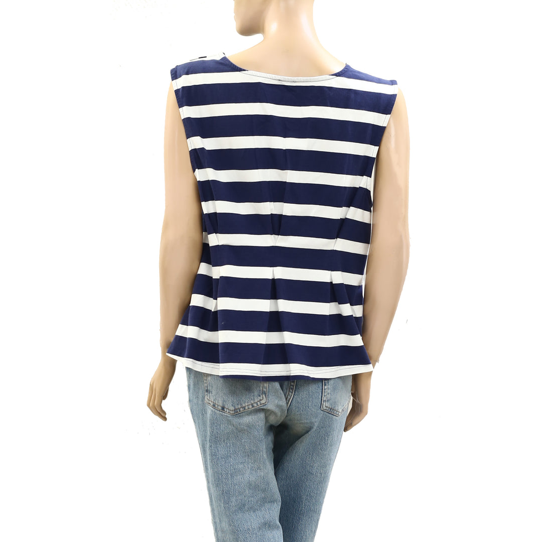 Anthropologie Maeve Sleeveless V-Neck Corset Blouse Tank Top