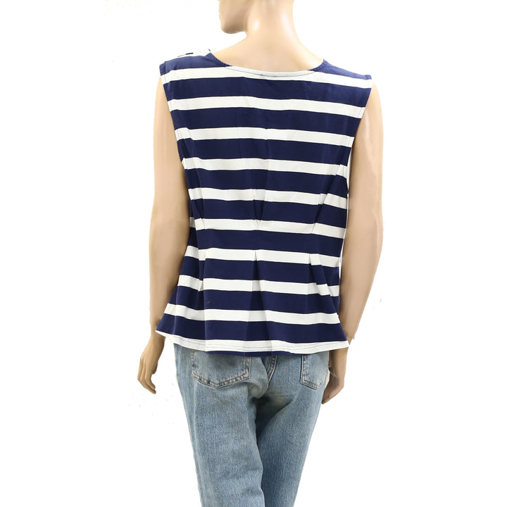 Anthropologie Maeve Sleeveless V-Neck Corset Blouse Tank Top