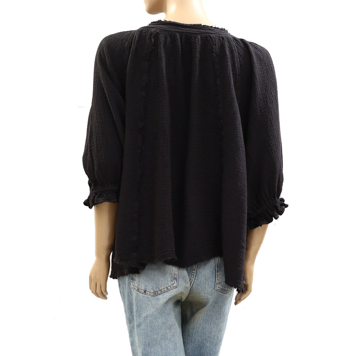 Free People We The Free Lucy Solid Shirt Blouse Top