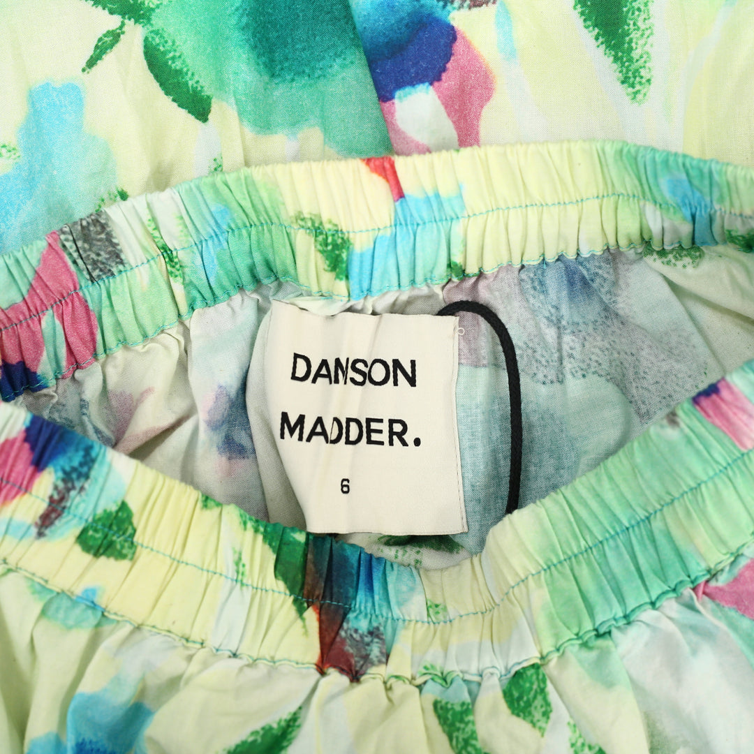 Damson Madder Painterly Floral Printed Tiered Midi Skirt