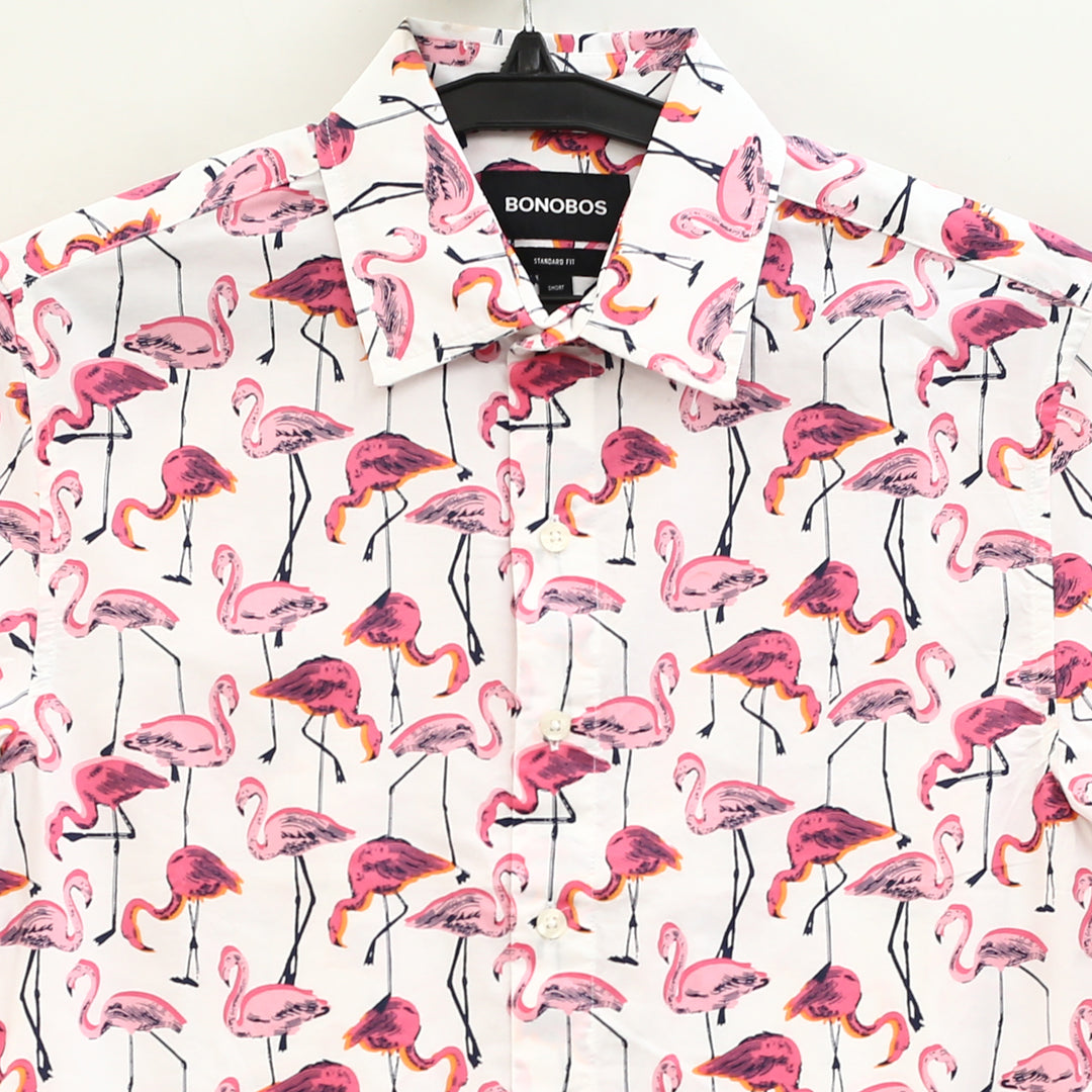 Bonobos Riviera Short Sleeve Flamingo Print Men's Shirt