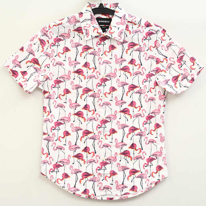 Bonobos Riviera Short Sleeve Flamingo Print Men's Shirt