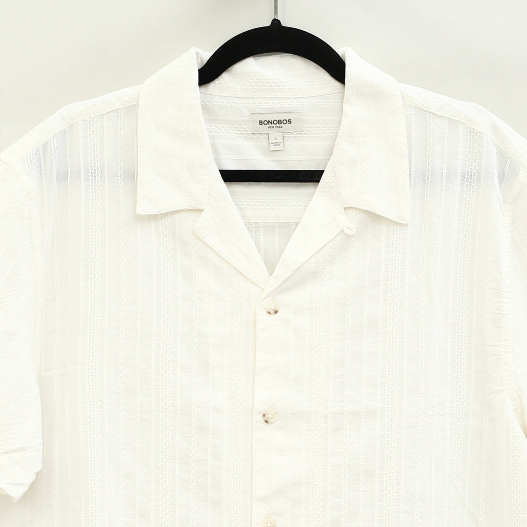 Bonobos Resort Riviera Braided Striped Cotton Camp Shirt