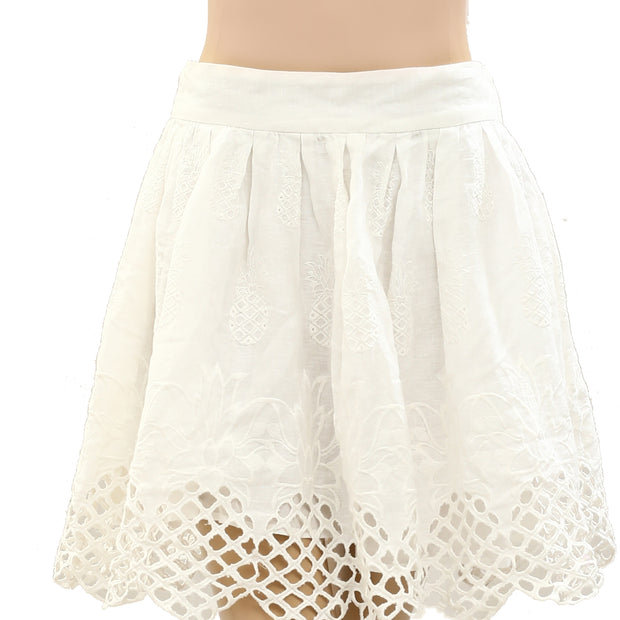 Cara Cara Avery Pineapple Embroidered Cutout Mini Skirt