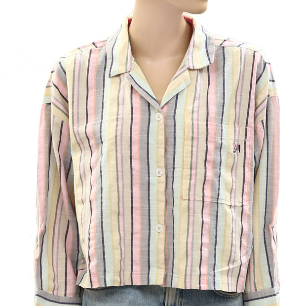 Kerri Rosenthal Sherri Stripe Shirt Blouse Top