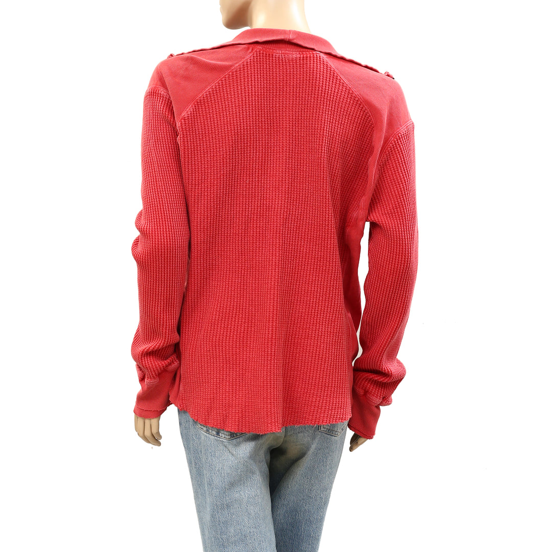 Free People FP One Ashton Zip Thermal Blouses Top