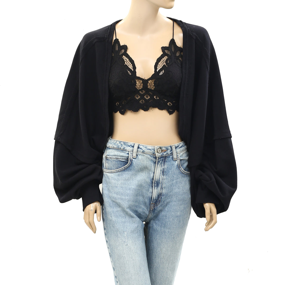 Free People Shrug It Off Sweatshirt Cropped Top