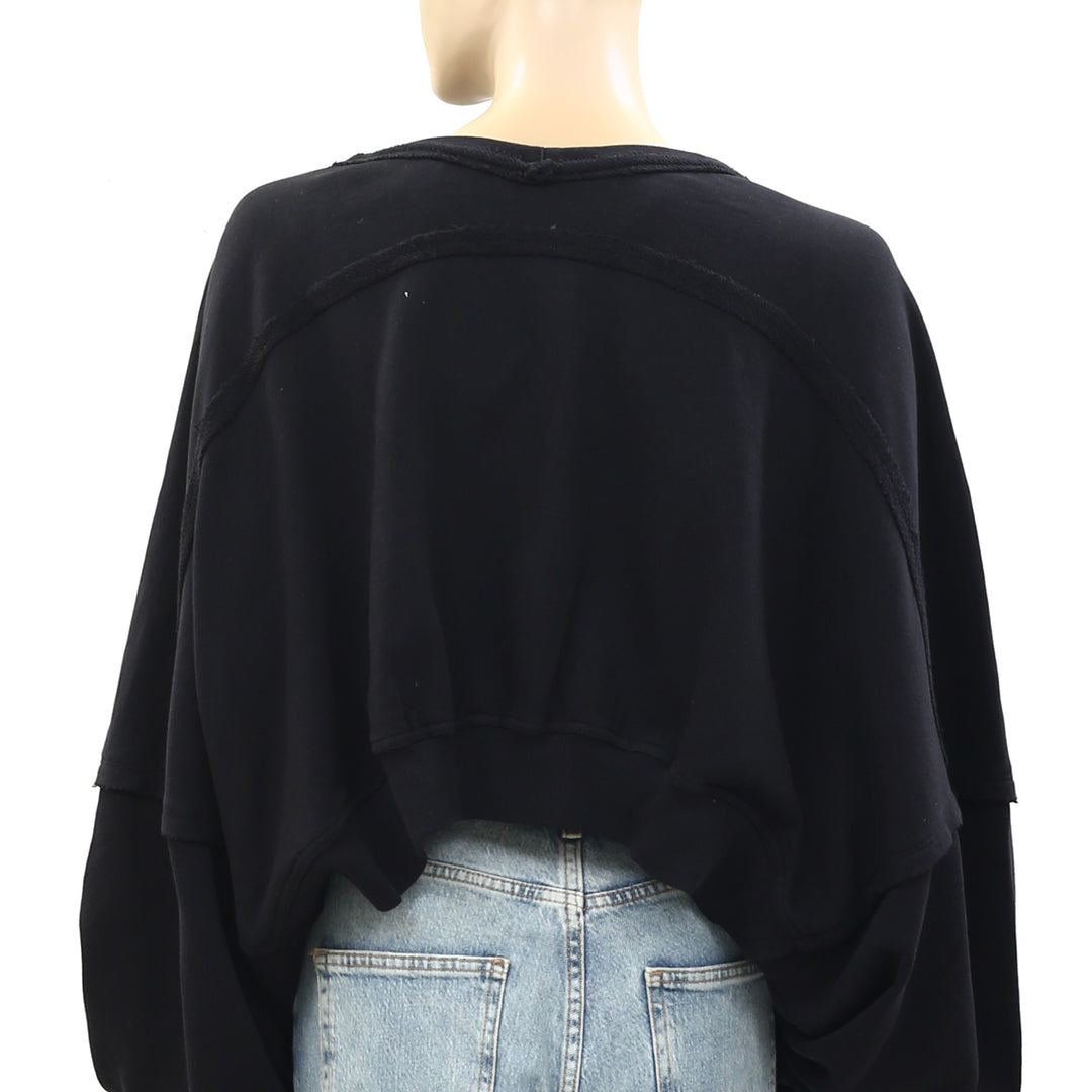 Free People Shrug It Off Sweatshirt Cropped Top