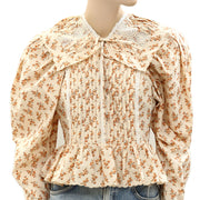 Ulla Johnson Floral Printed Eyelet Embroidered Blouse Top