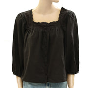 The Great The Eyelet Buttondown Sleep Blouse Top