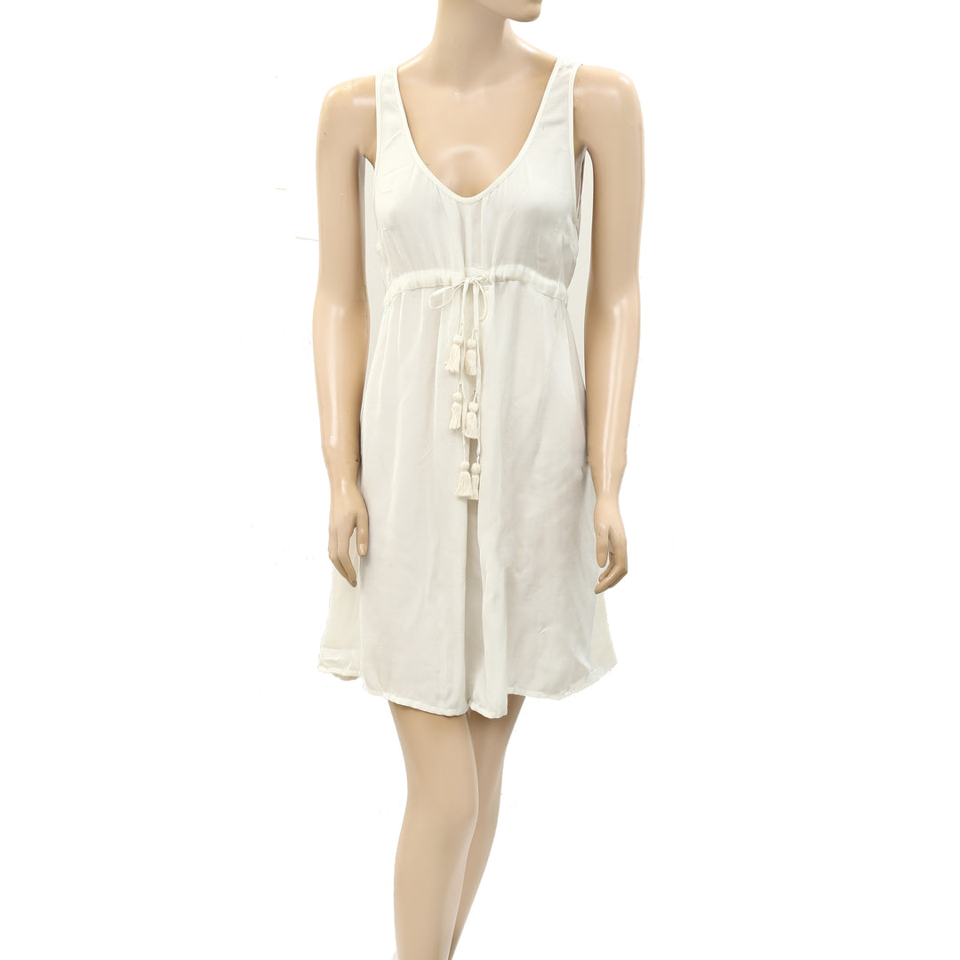 Odd Molly Anthropologie Mini Dress Sleeveless Ivory White Chocolate Couture Odd Molly Anthropologie Mini Dress Sleeveless Ivory White Chocolate Couture