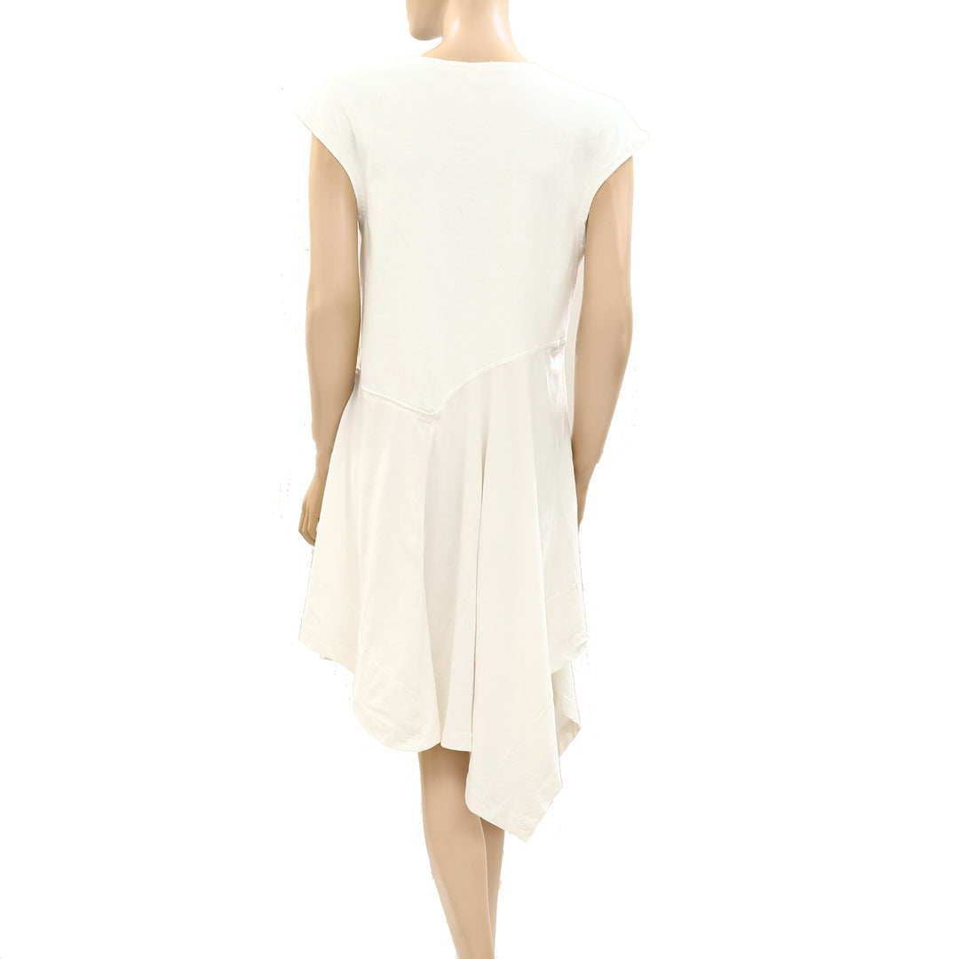 Daily Practice by Anthropologie Short-Sleeve Asymmetrical Midi Dress White Chocolate Couture Daily Practice by Anthropologie Short-Sleeve Asymmetrical Midi Dress White Chocolate Couture