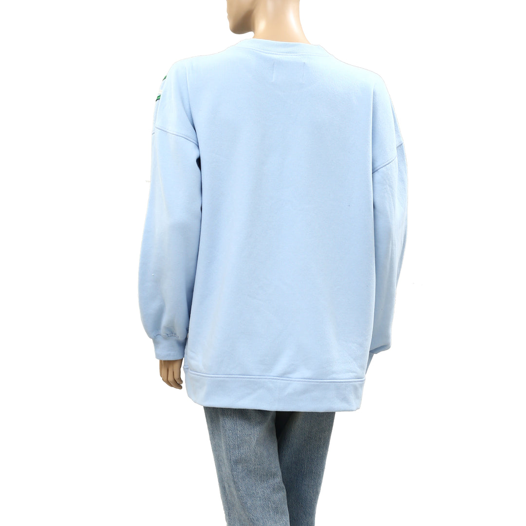 Anthropologie Celandine Embellished Crew-Neck Sweatshirt Top