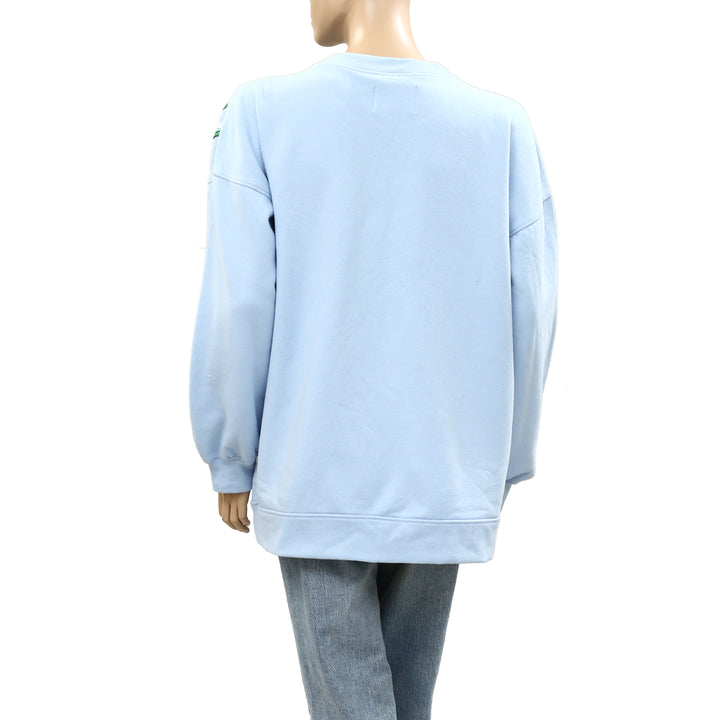 Anthropologie Celandine Embellished Crew-Neck Sweatshirt Top