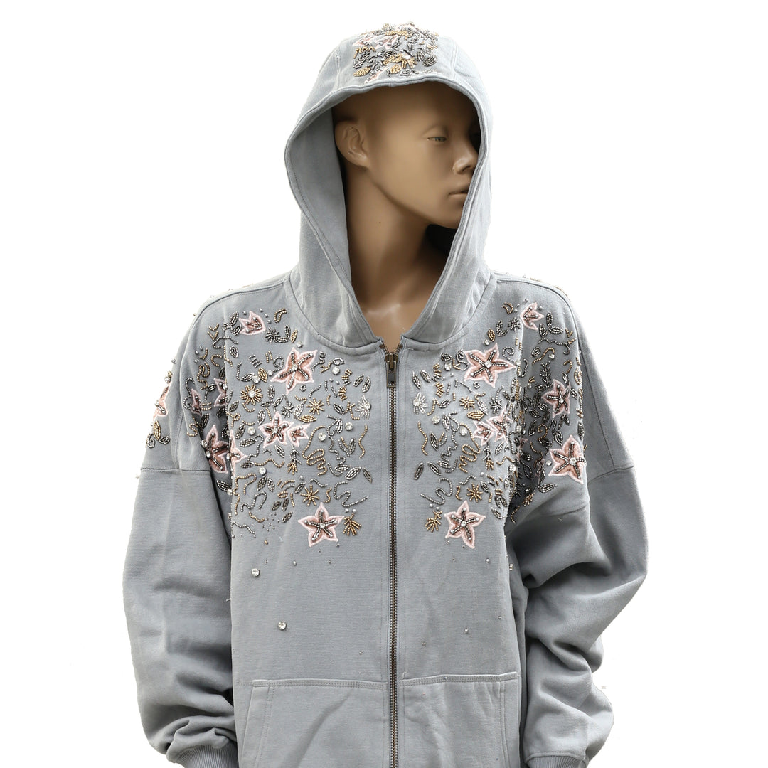 Free People Glitter Oversized Hoodie Top