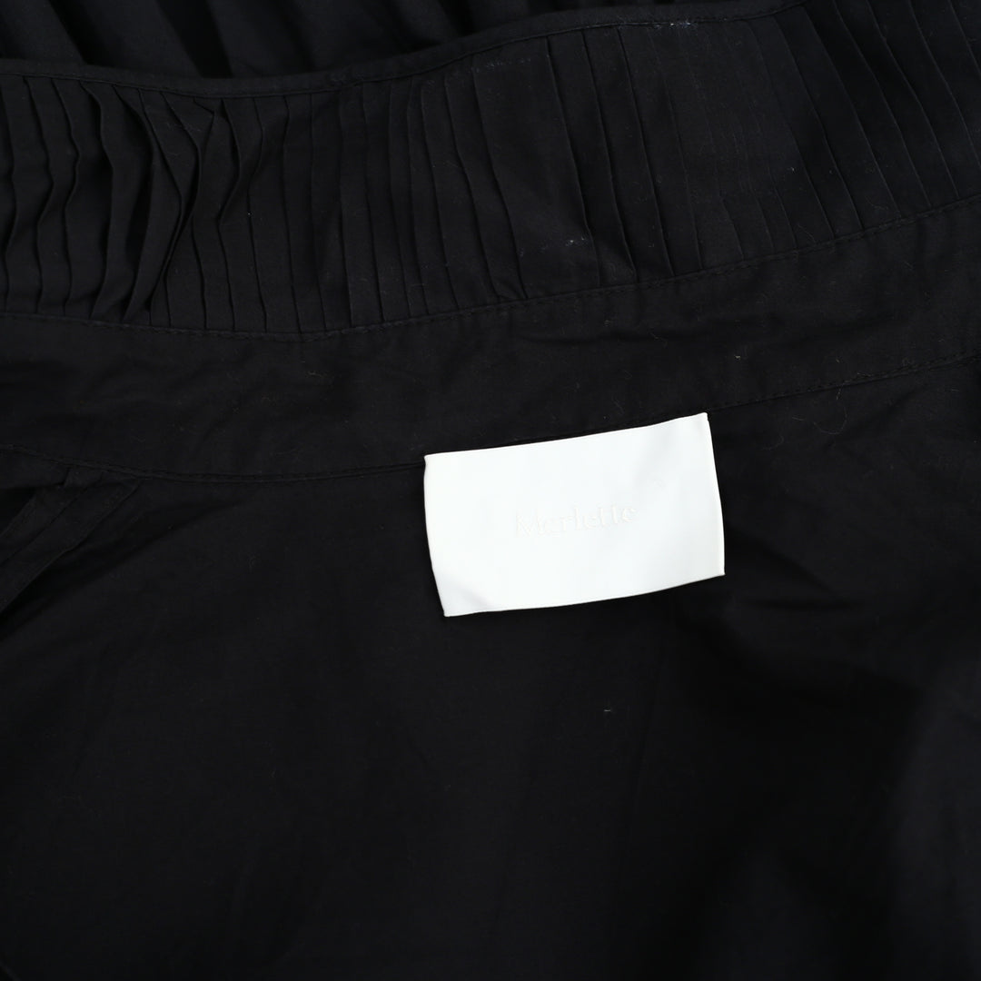 Merlette Buttondown Taylor Blouson-Sleeve Poplin Mini Shirt Dress