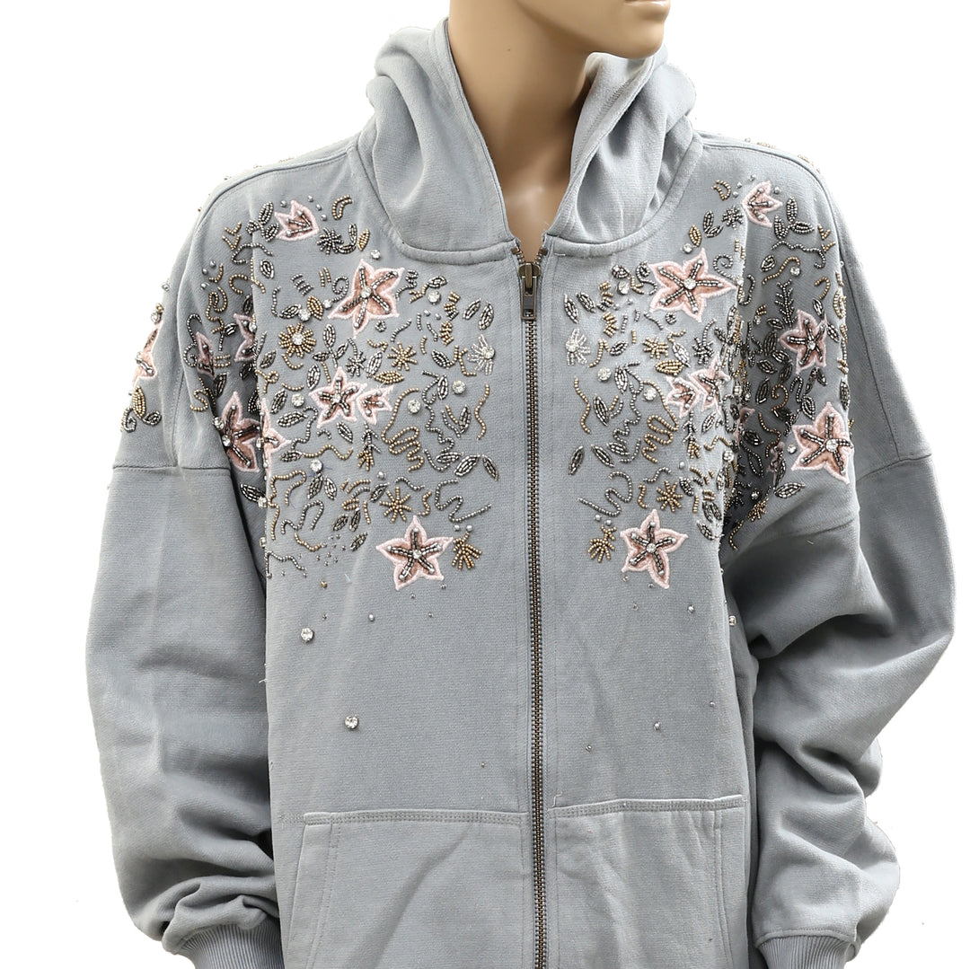 Free People Glitter Oversized Hoodie Top
