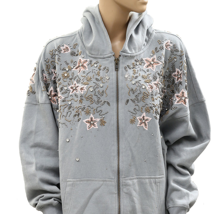 Free People Glitter Oversized Hoodie Top