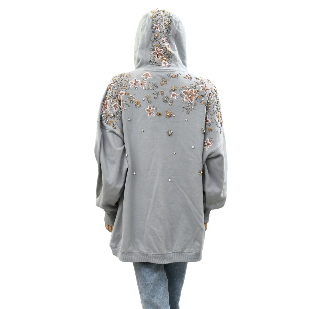 Free People Glitter Oversized Hoodie Top