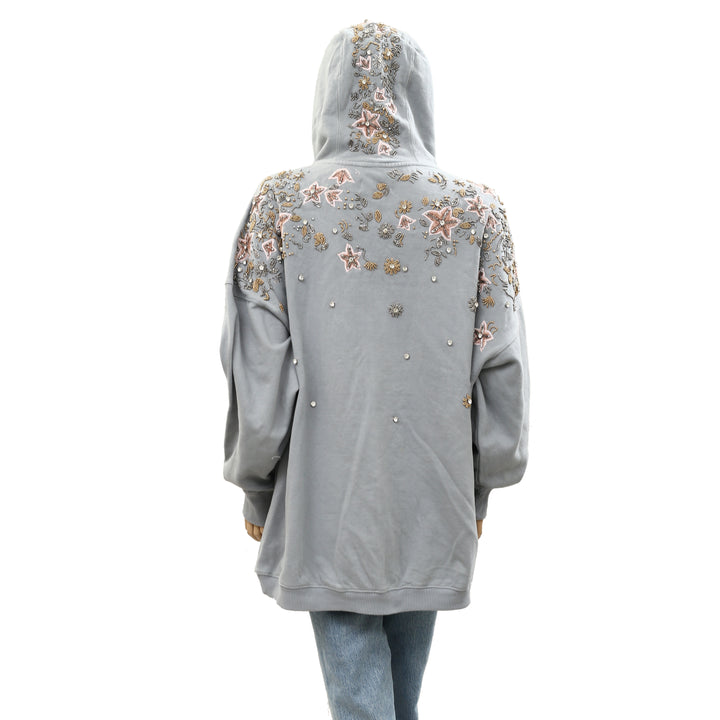 Free People Glitter Oversized Hoodie Top