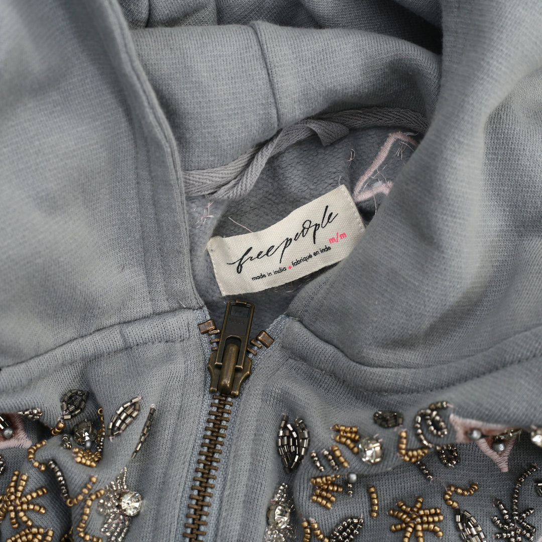 Free People Glitter Oversized Hoodie Top