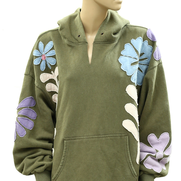 Free People We The Free it's a Vibe Flowers Hoodie Sweatshirt Tunic Top