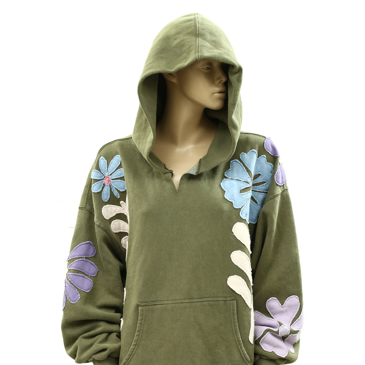 Free People We The Free it's a Vibe Flowers Hoodie Sweatshirt Tunic Top
