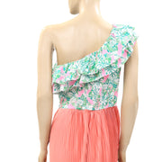 Lilly Pulitzer One Shoulder Floral Print Smocked Ruffle Dress