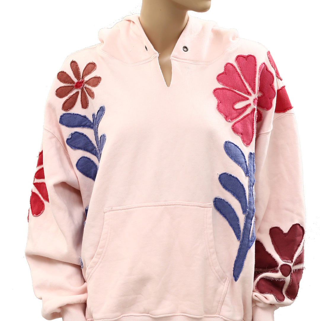 Free People We The Free it's a Vibe Flowers Hoodie Sweatshirt Tunic Top